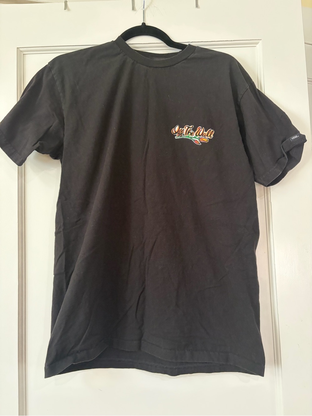 Vans Black 'Off The Wall' Short Sleeve Tee with Multicolor Chest Logo